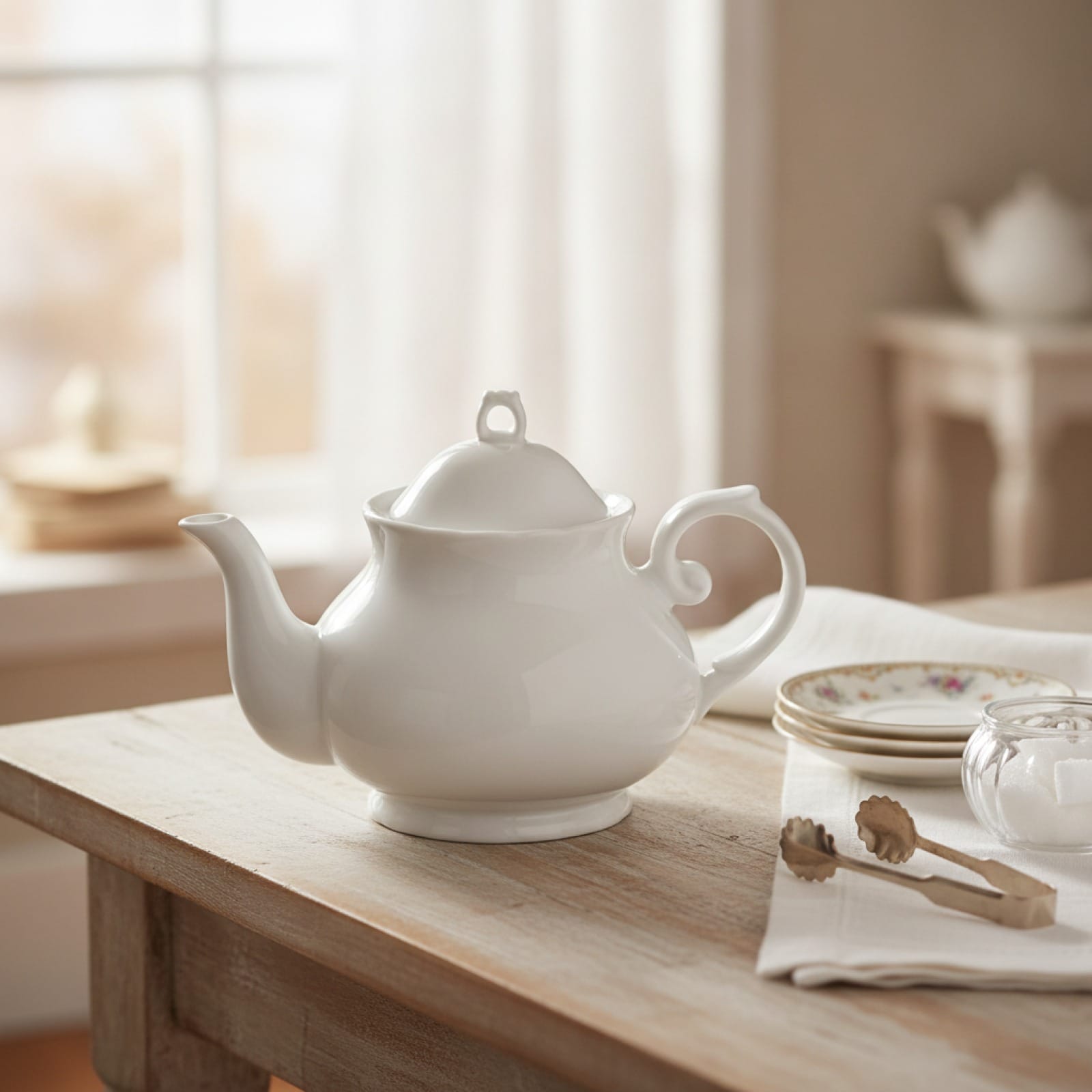 Théière Théière Anglaise en Porcelaine Grande Capacité - Élégance Britannique
