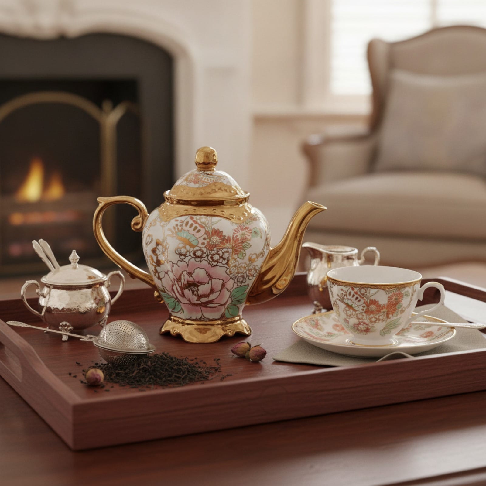 Théière Théière Anglaise en Porcelaine : Service Luxe & Grande Élégance