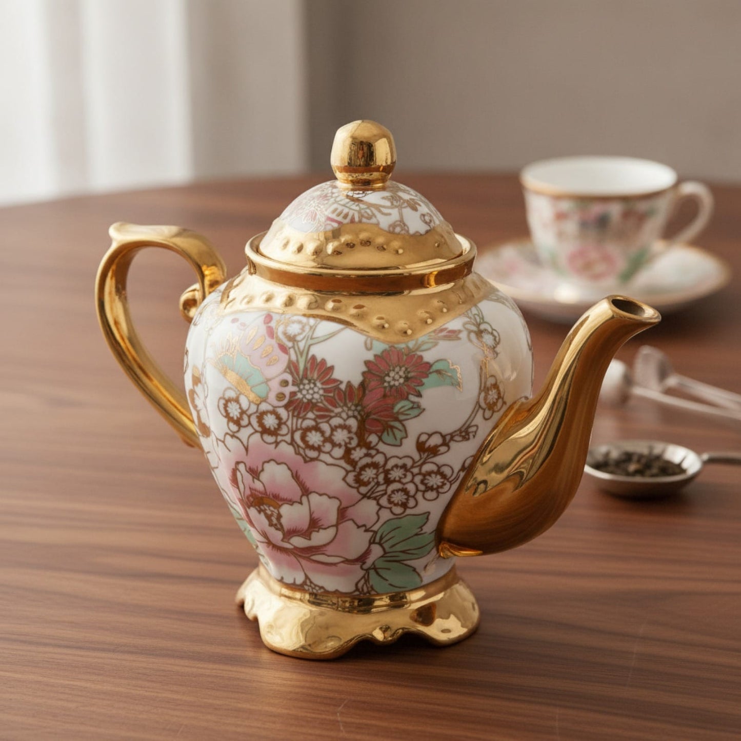 Théière Théière Anglaise en Porcelaine : Service Luxe & Grande Élégance