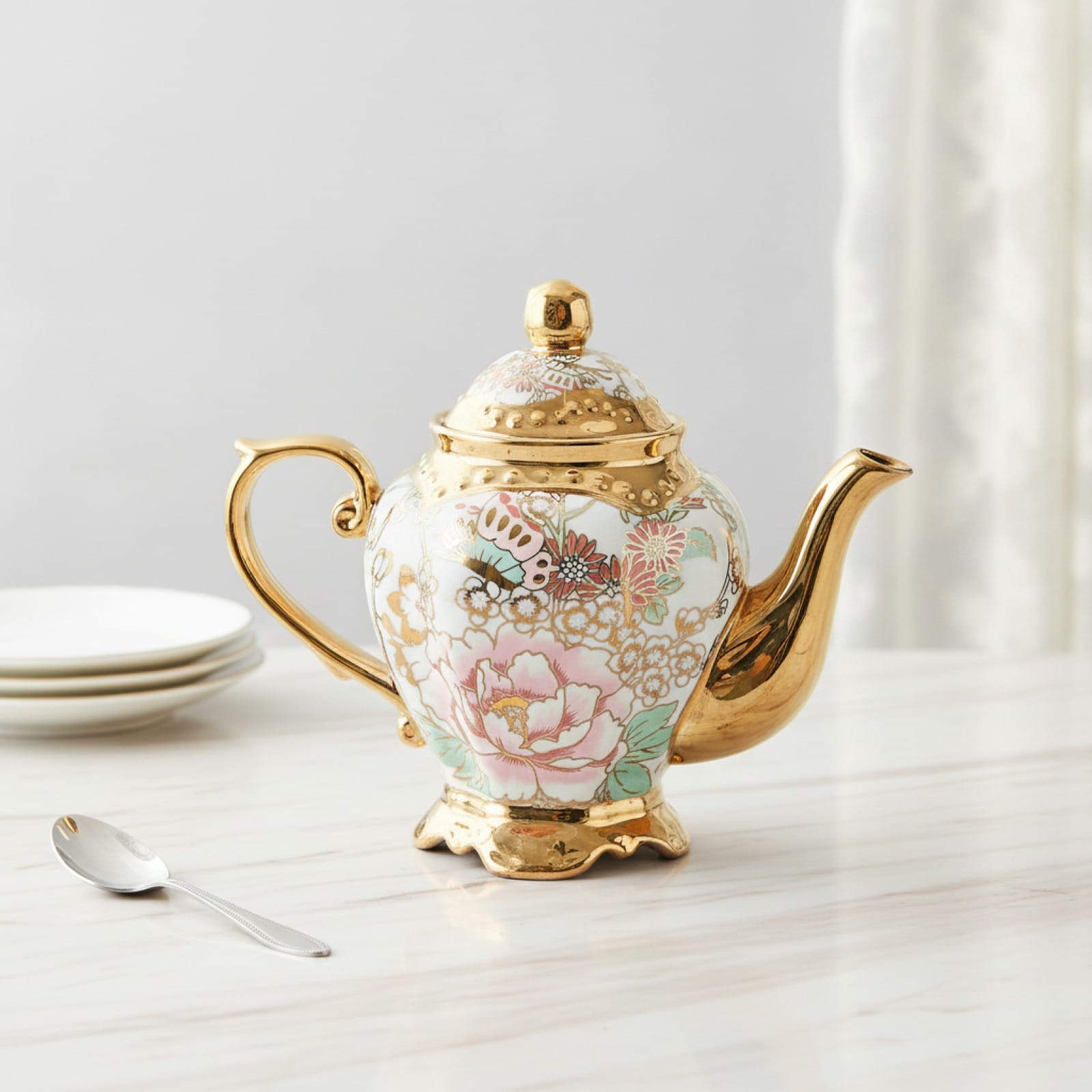 Théière Théière Anglaise en Porcelaine : Service Luxe & Grande Élégance