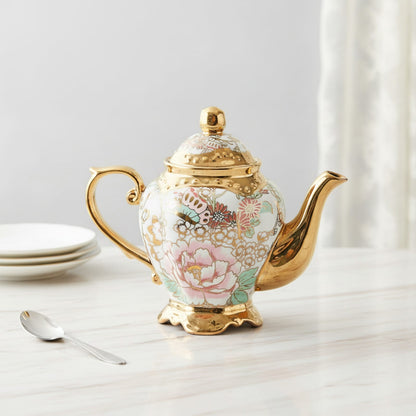 Théière Théière Anglaise en Porcelaine : Service Luxe & Grande Élégance