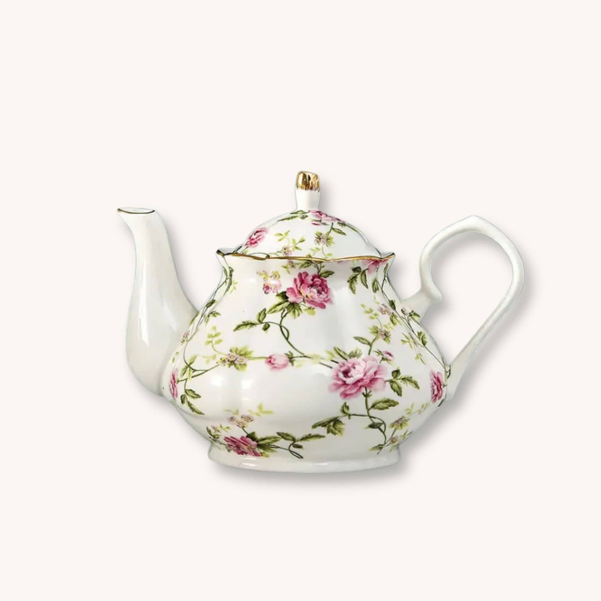 Théière anglaise en porcelaine | Élégance Royale