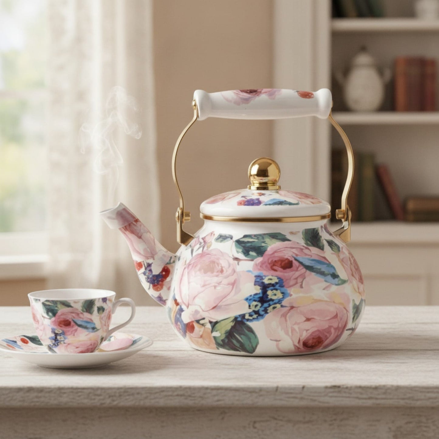Théière Théière Anglaise Fleurie Vintage | Élégance et Charme pour votre Tea Time