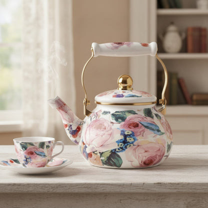 Théière Théière Anglaise Fleurie Vintage | Élégance et Charme pour votre Tea Time
