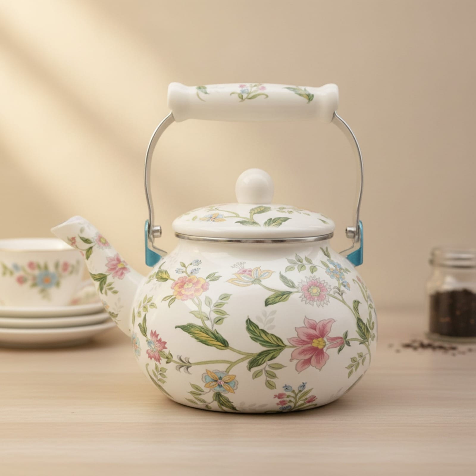 Théière Théière anglaise fleurie vintage pour tea time 
