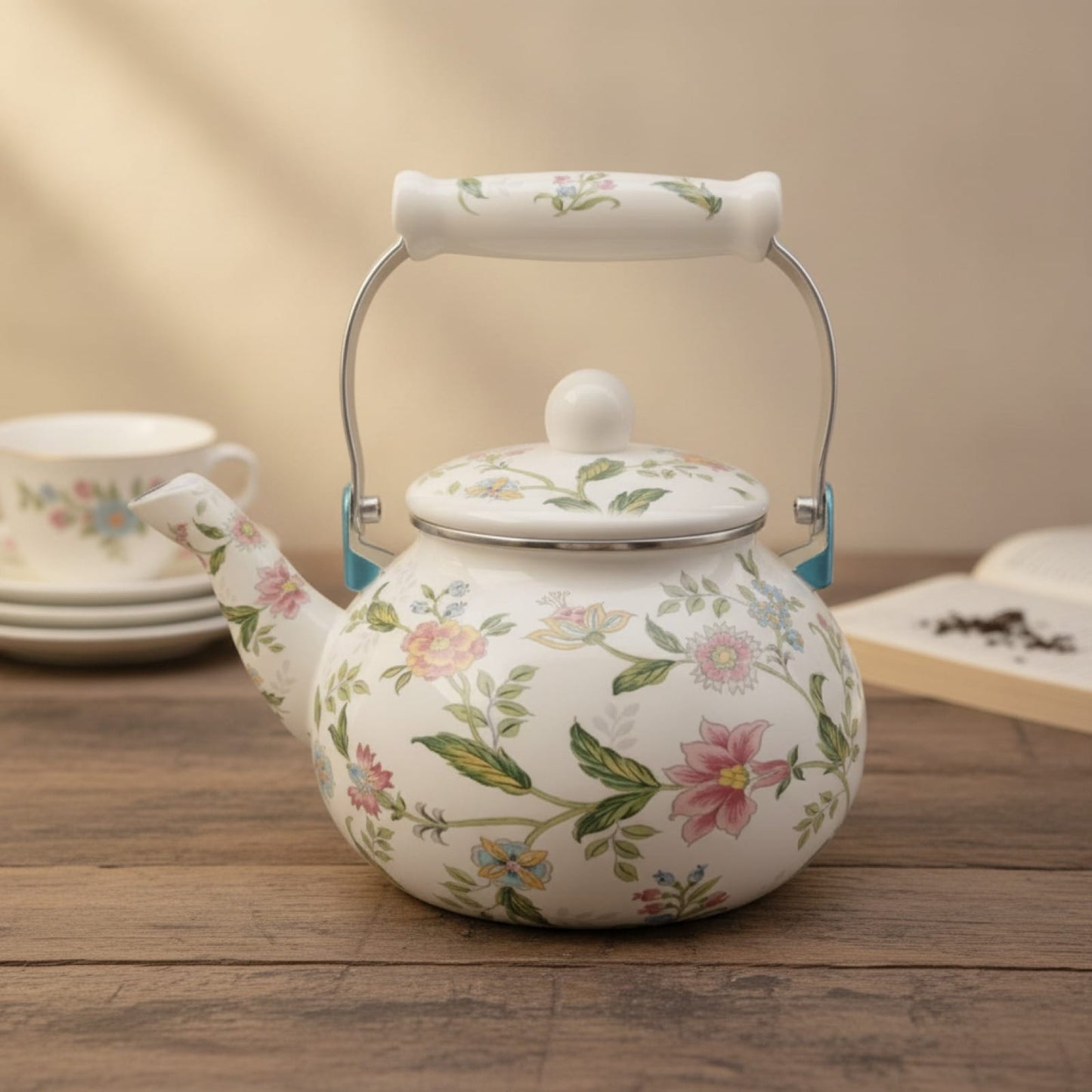 Théière Théière anglaise fleurie vintage pour tea time 