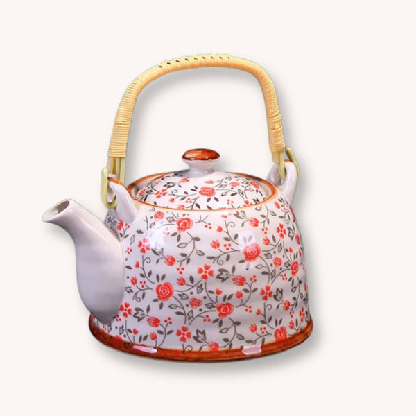 Théière chinoise en pocelaine motif Fleurs 