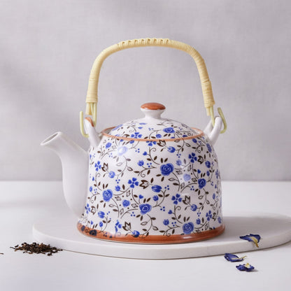 Théière Théière Chinoise en Porcelaine Bleue Florale - Élégance et Tradition
