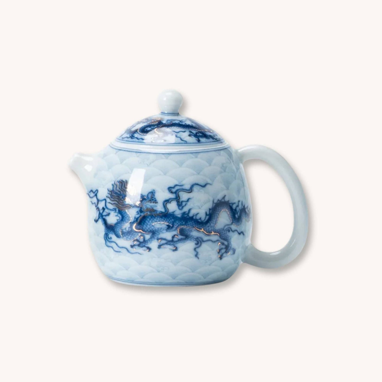 Théière chinoise en porcelaine – Dragon bleu | Souffle du Dragon