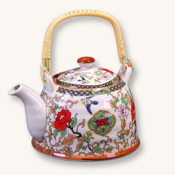 Théière chinoise en porcelaine floral coloré