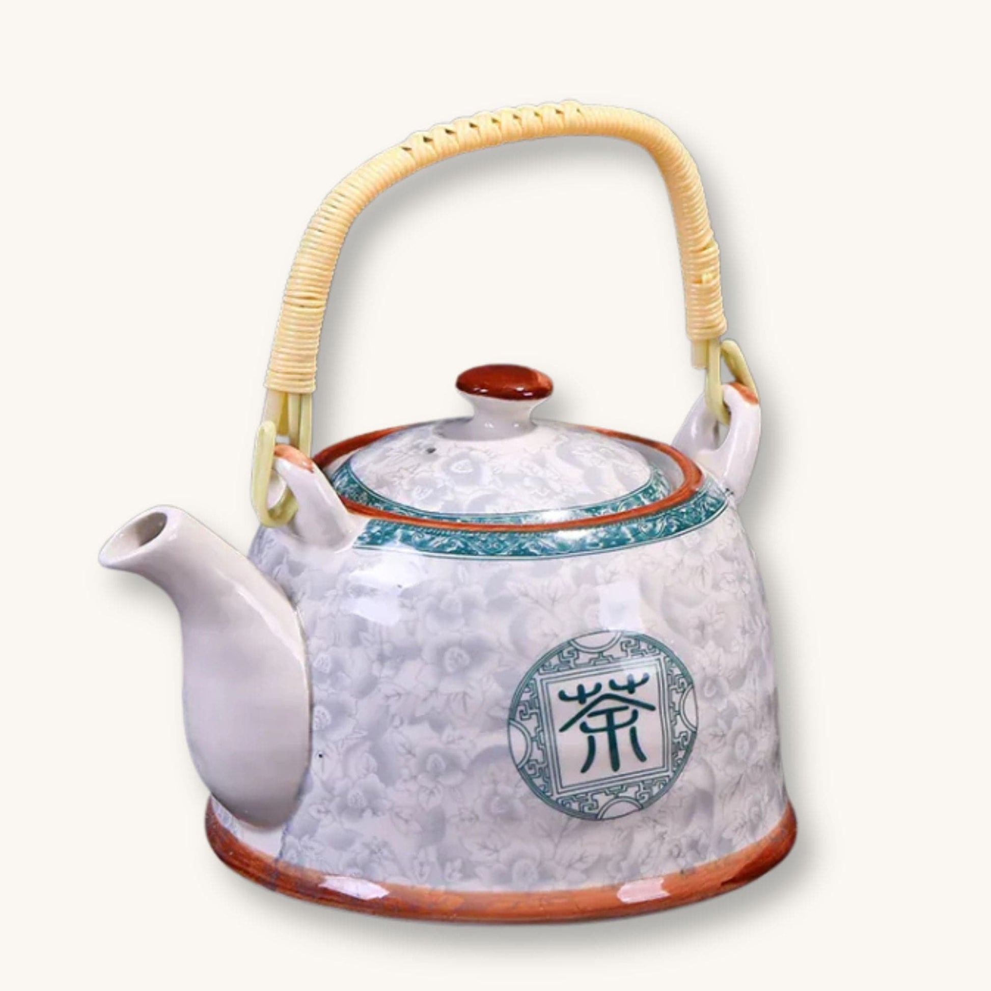Théière chinoise en porcelaine motif Calligraphie 