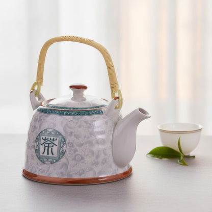 Théière Théière Chinoise en Porcelaine - Motif Calligraphie Élégante