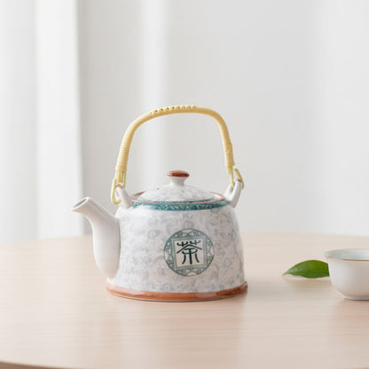 Théière Théière Chinoise en Porcelaine - Motif Calligraphie Élégante