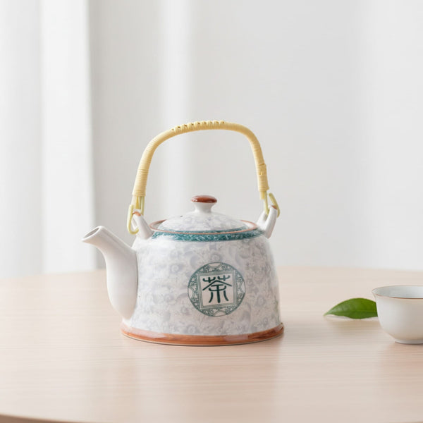 Théière Théière Chinoise en Porcelaine - Motif Calligraphie Élégante