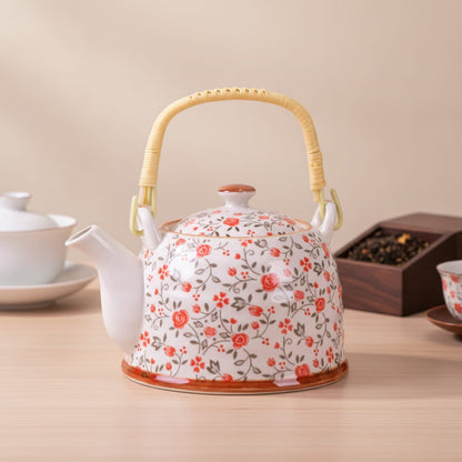 Théière Théière Chinoise en Porcelaine - Motif Floral Élégant