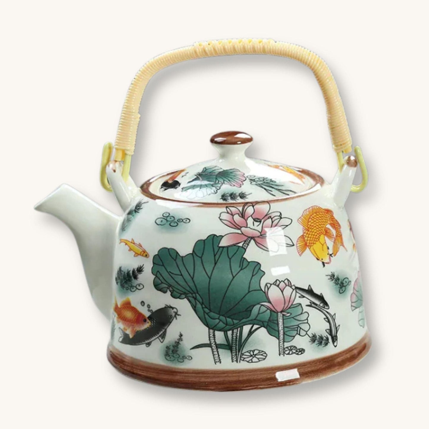 Théière chinoise en porcelaine motif Lotus 