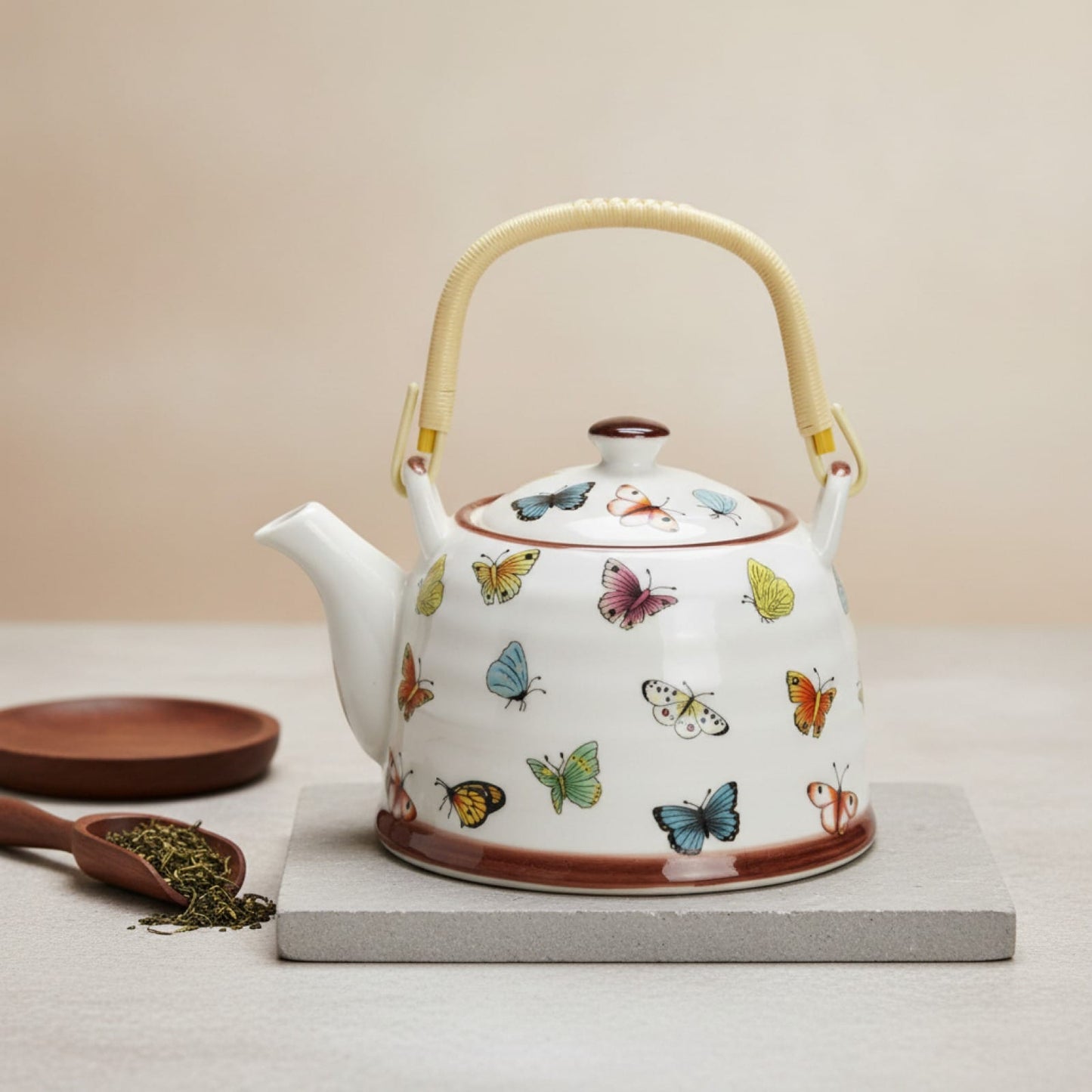 Théière Théière chinoise en porcelaine motif papillon 