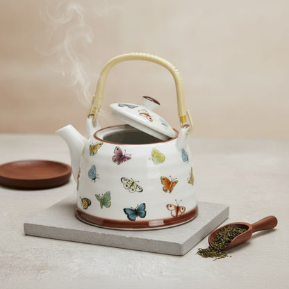 Théière Théière chinoise en porcelaine motif papillon 