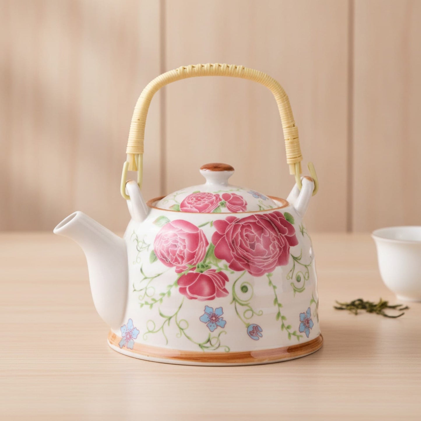 Théière Théière Chinoise en Porcelaine - Motif Pivoine Élégant