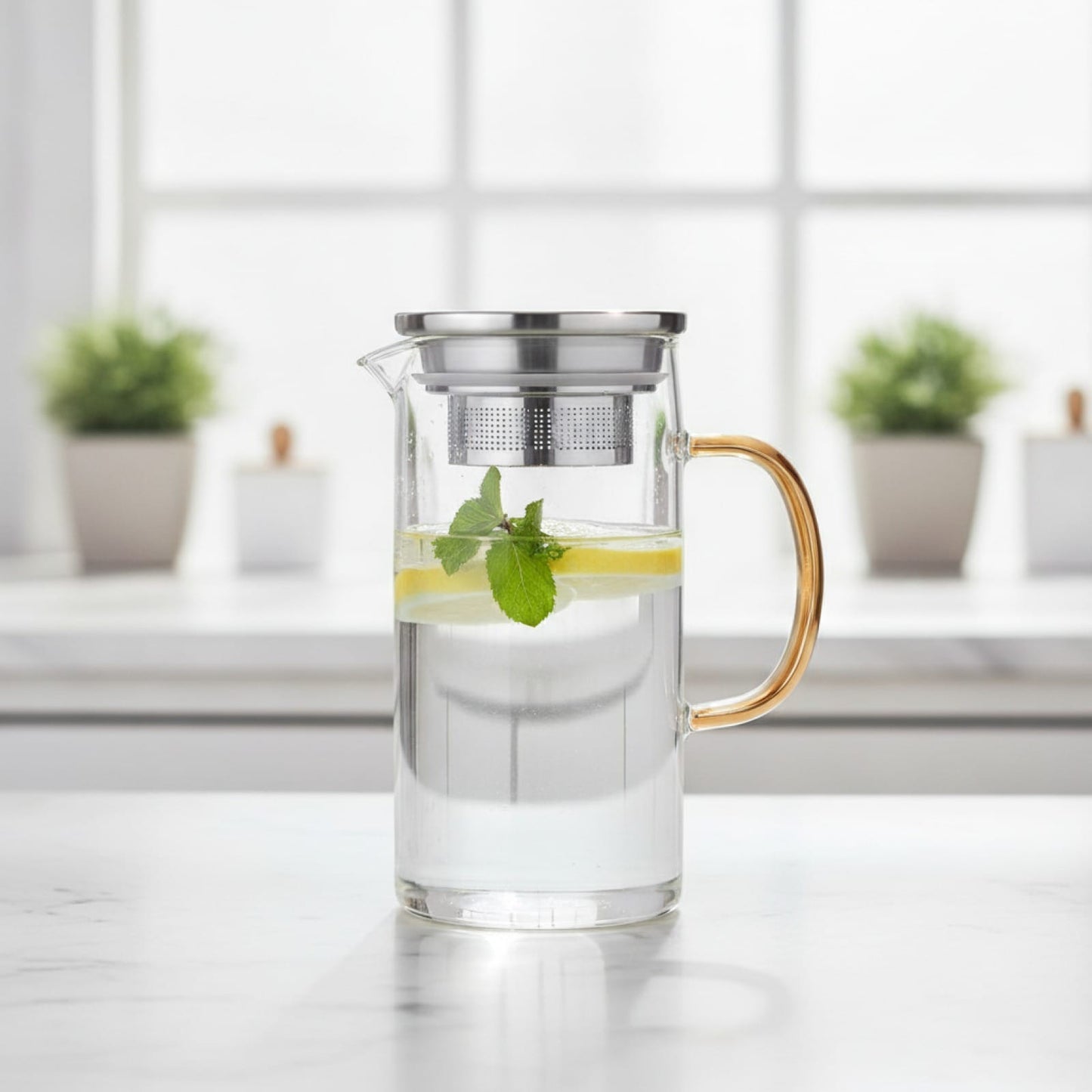 Théière Théière d'été filtrante en verre borosilicaté