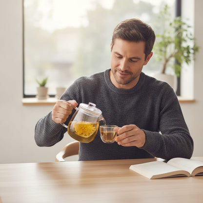 Théière Théière Design en Verre avec Filtre Intégré - Élégance et Saveurs