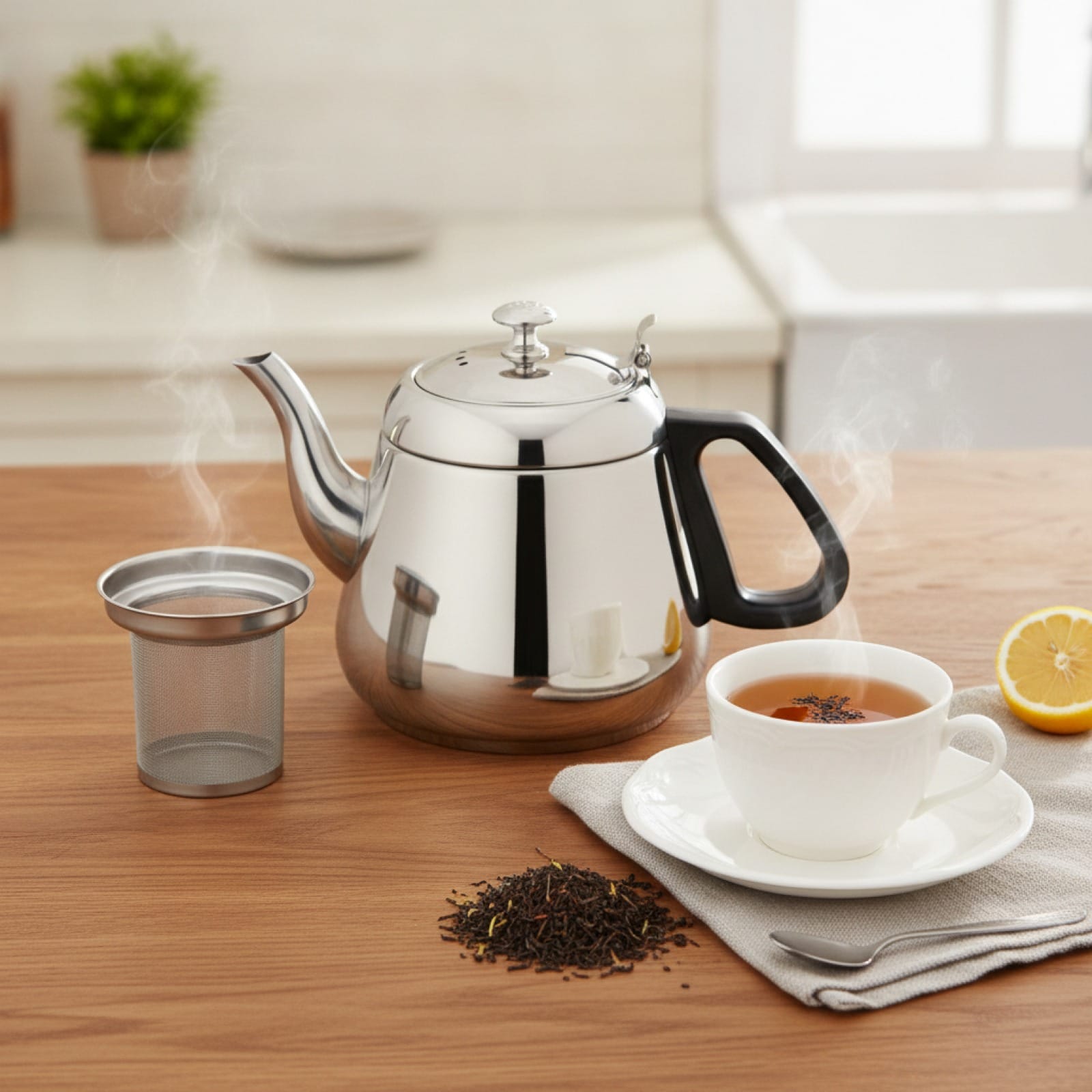 Théière Théière Design Moderne en Inox - Élégance et Raffinement au Quotidien