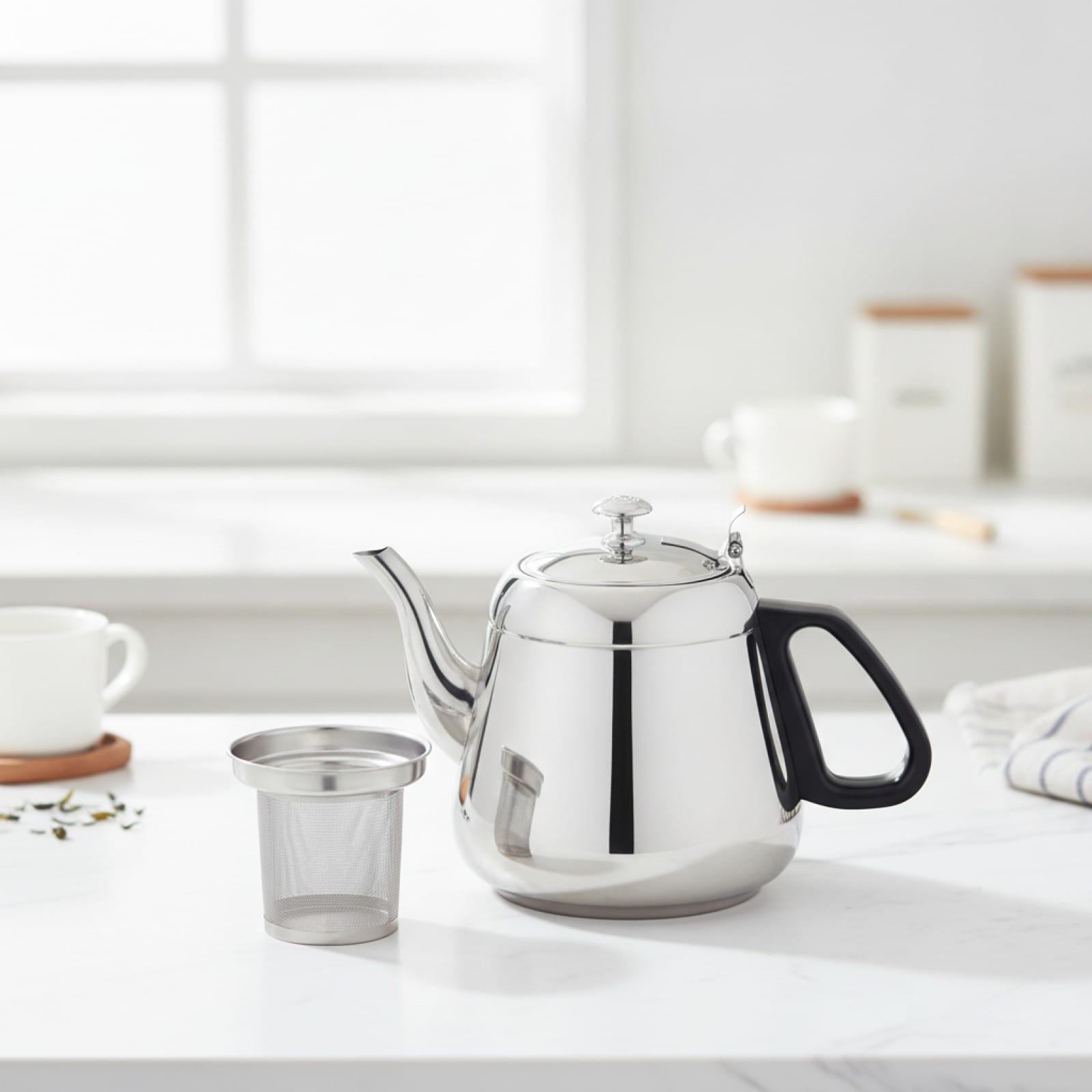Théière Théière Design Moderne en Inox - Élégance et Raffinement au Quotidien