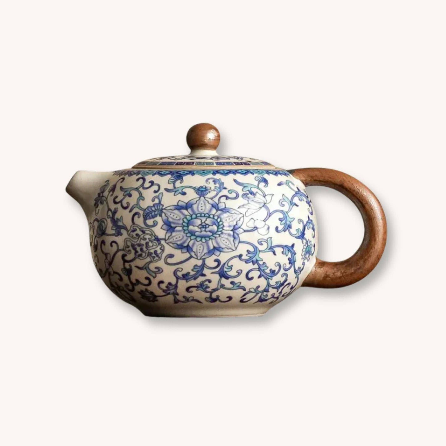 Théière en céramique – Style oriental élégant | Bleu Impérial Tea-Pot-World