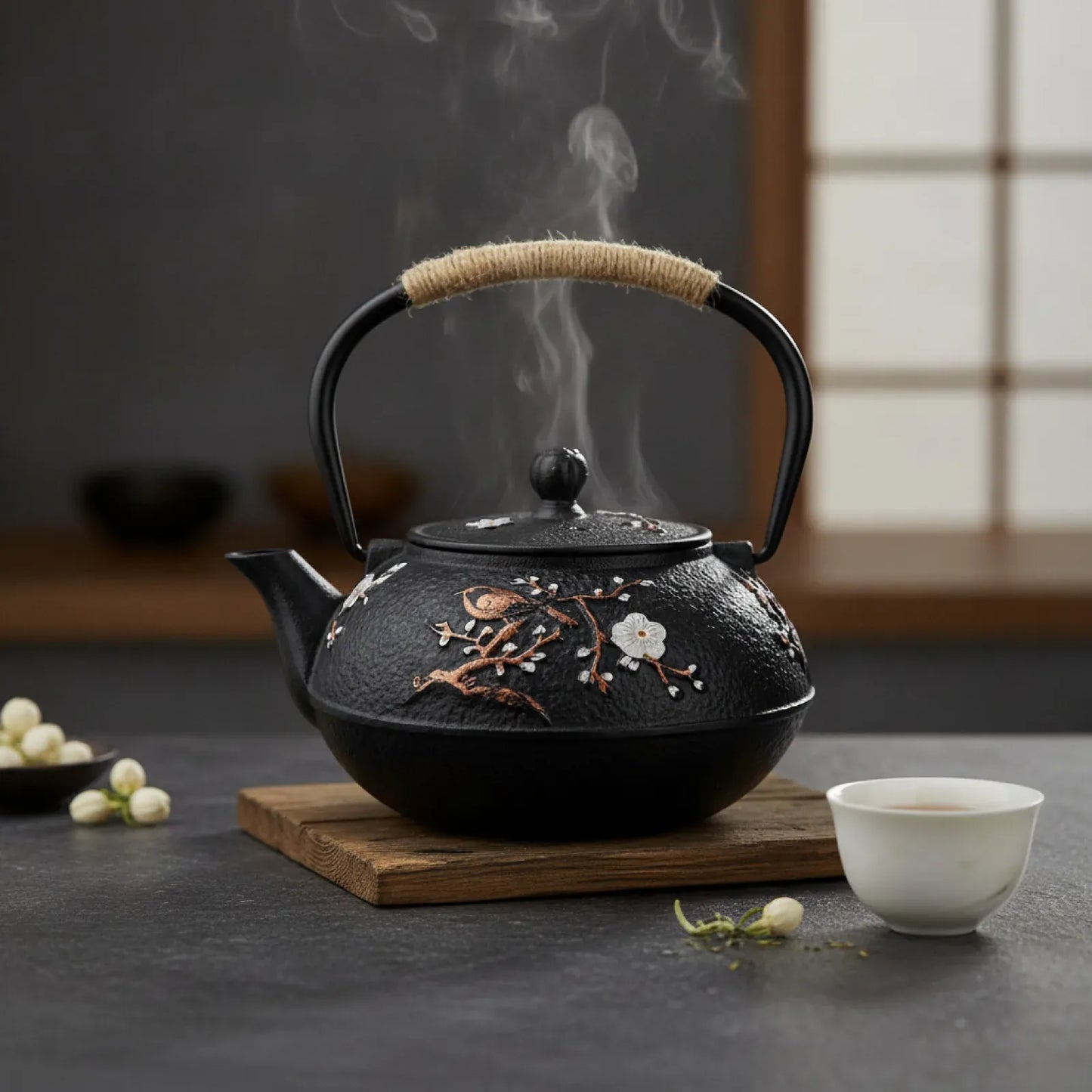 Théière Théière en fonte japonaise | Fleur de Nuit