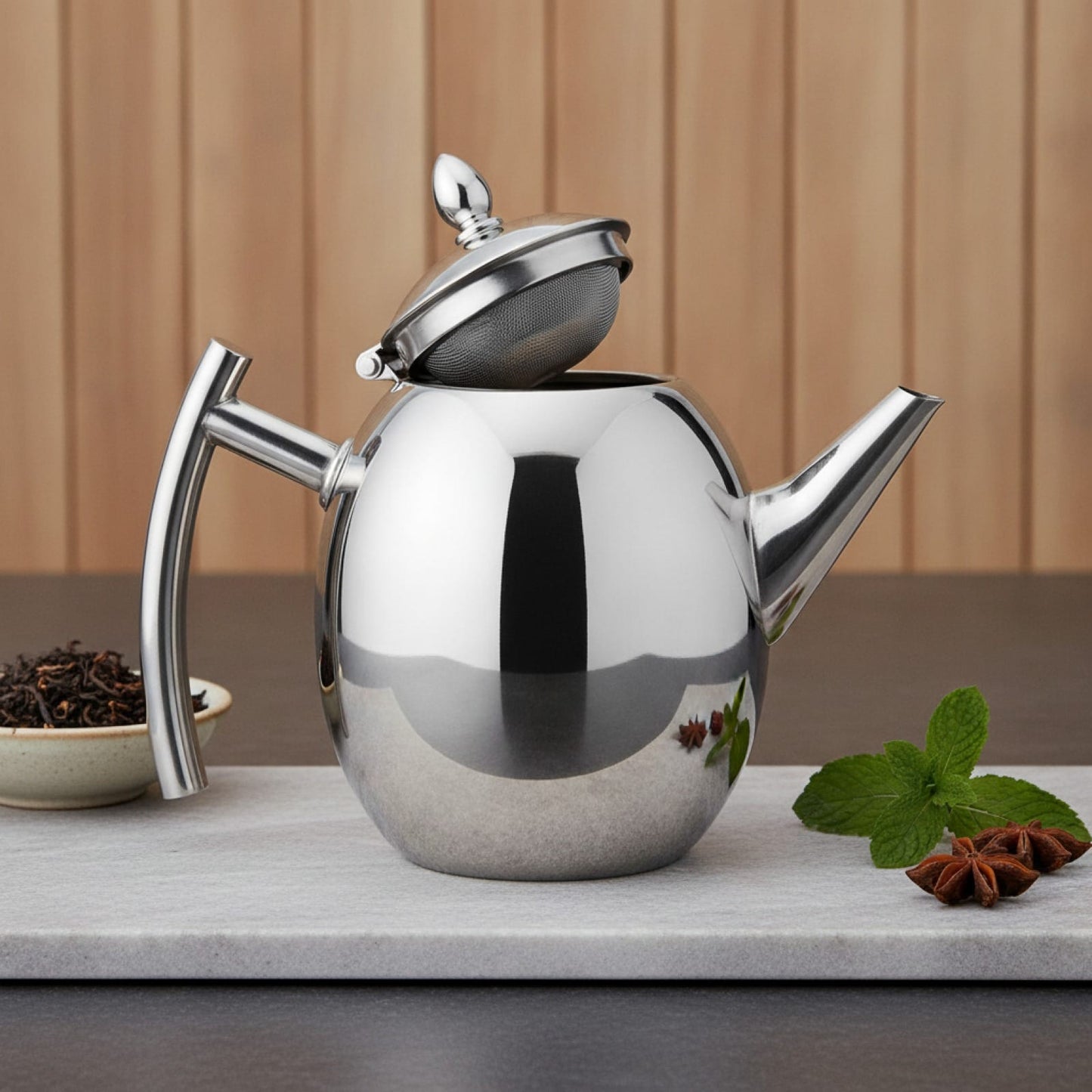 Théière Théière en inox avec filtre amovible