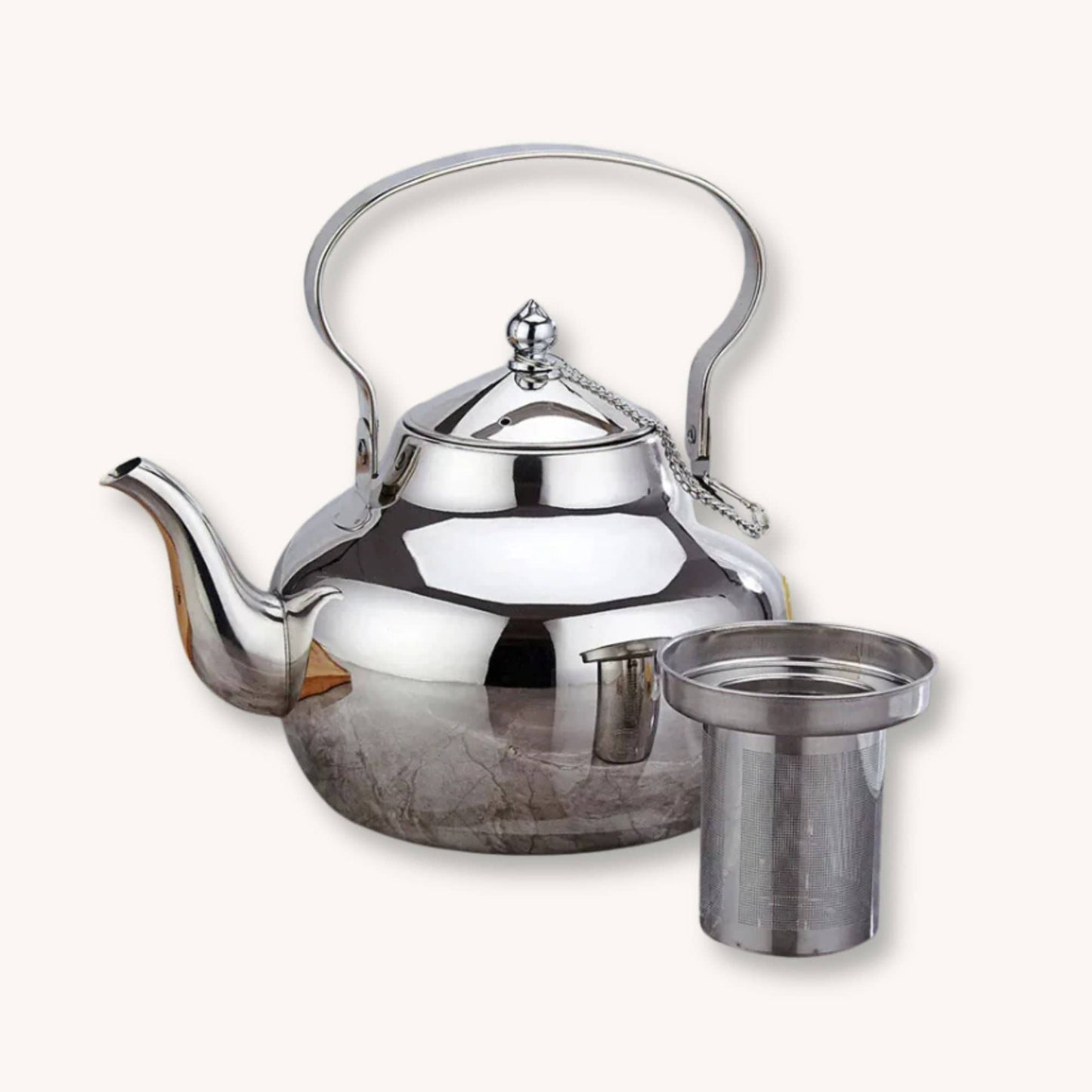 Théière en inox doré avec infuseur – Thé en vrac | Éclat Doré Tea-Pot-World
