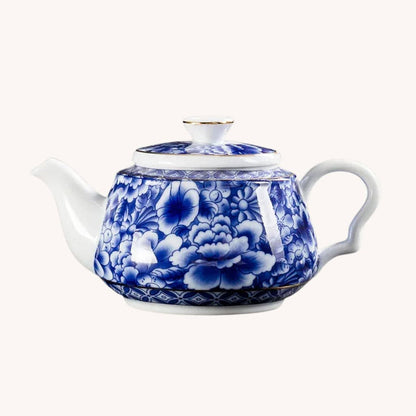 Théière Théière en Porcelaine Bleue et Blanche Brise d'Asie - Design Oriental Élégant