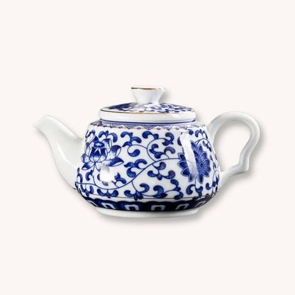 Théière Théière en Porcelaine Bleue et Blanche Brise d'Asie - Design Oriental Élégant