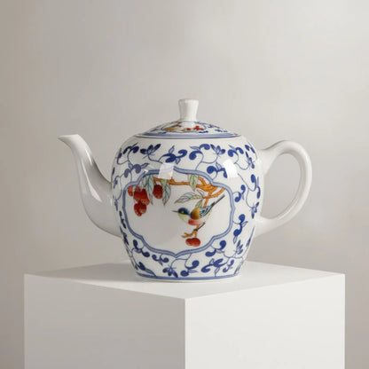 Théière Théière en porcelaine bleue et blanche | Lotus Impérial