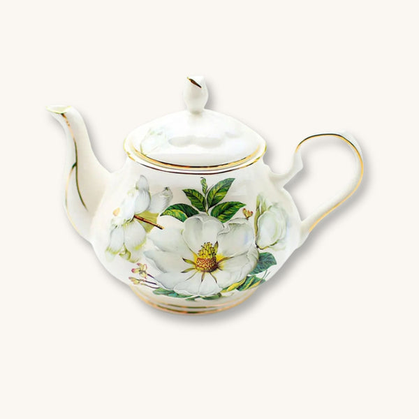 Théière en porcelaine fine vintage | Cérémonie Blanche