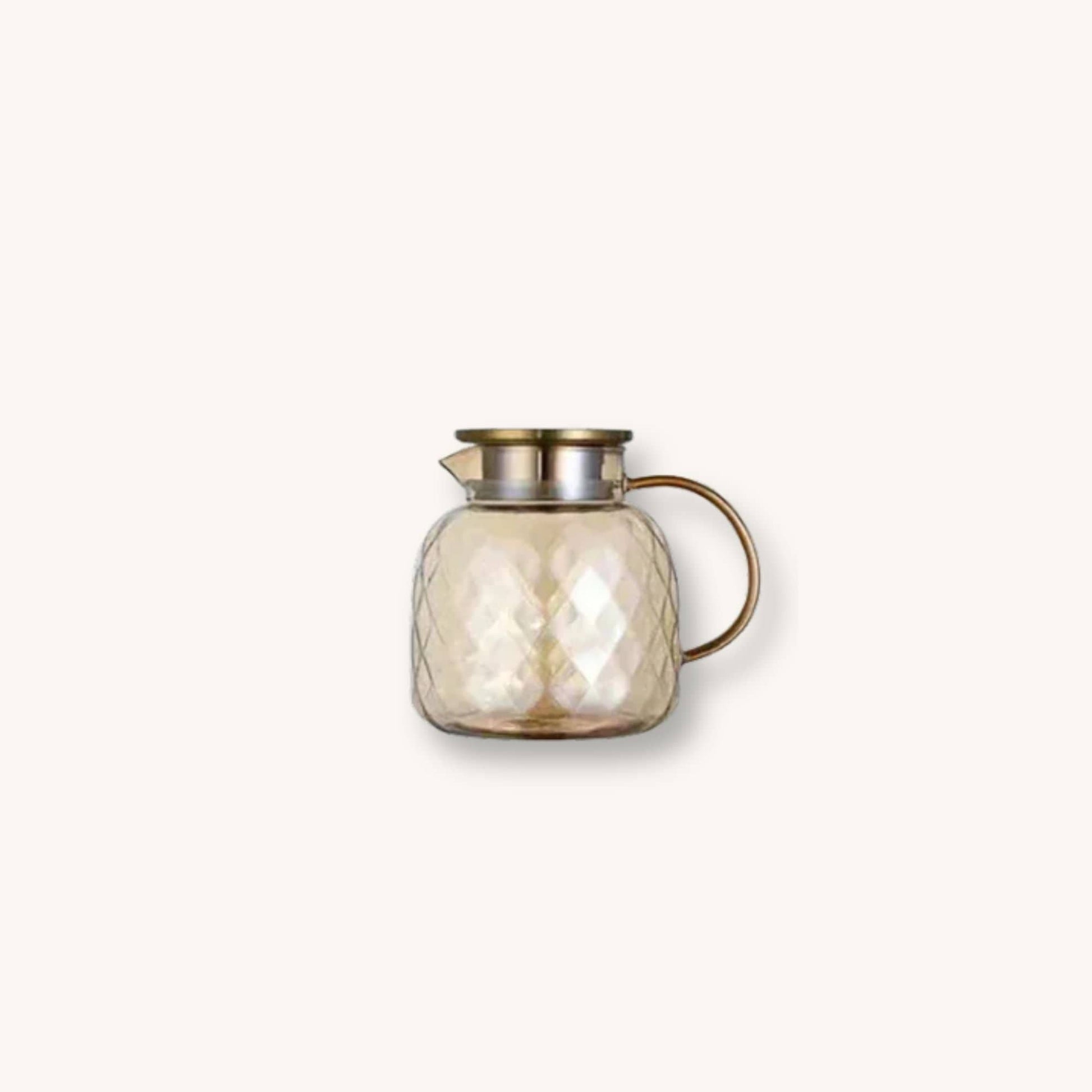 Théière en verre ambré avec filtre – Infusion douce | Ambre Sucré Tea-Pot-World