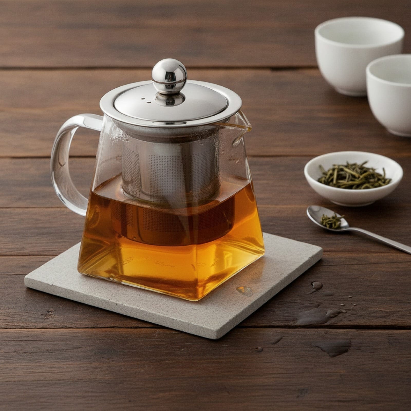 Théière Théière en Verre avec Infuseur Inox - Design Transparent & Élégant