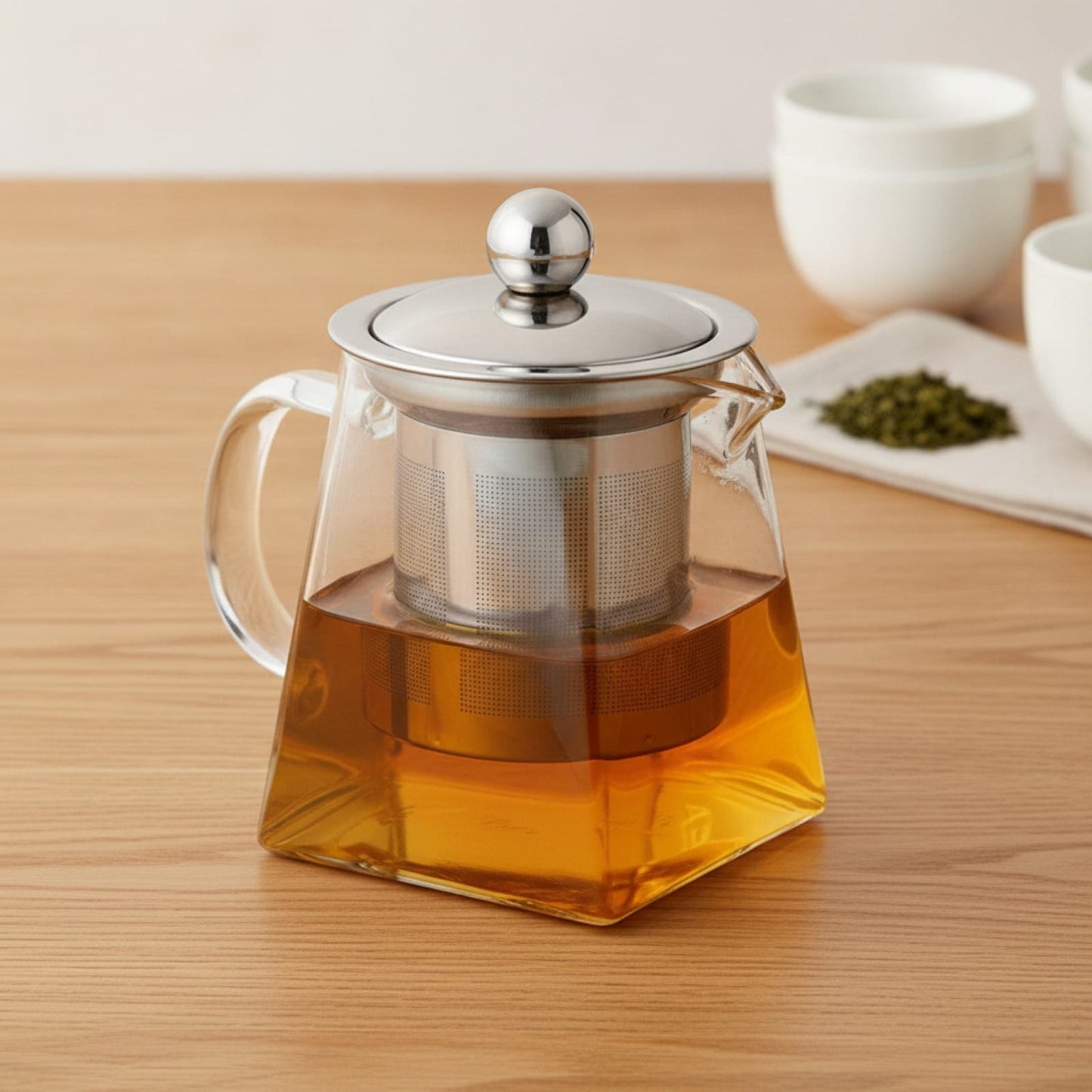 Théière Théière en Verre avec Infuseur Inox - Design Transparent & Élégant