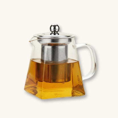 Théière Théière en Verre avec Infuseur Inox - Design Transparent & Élégant