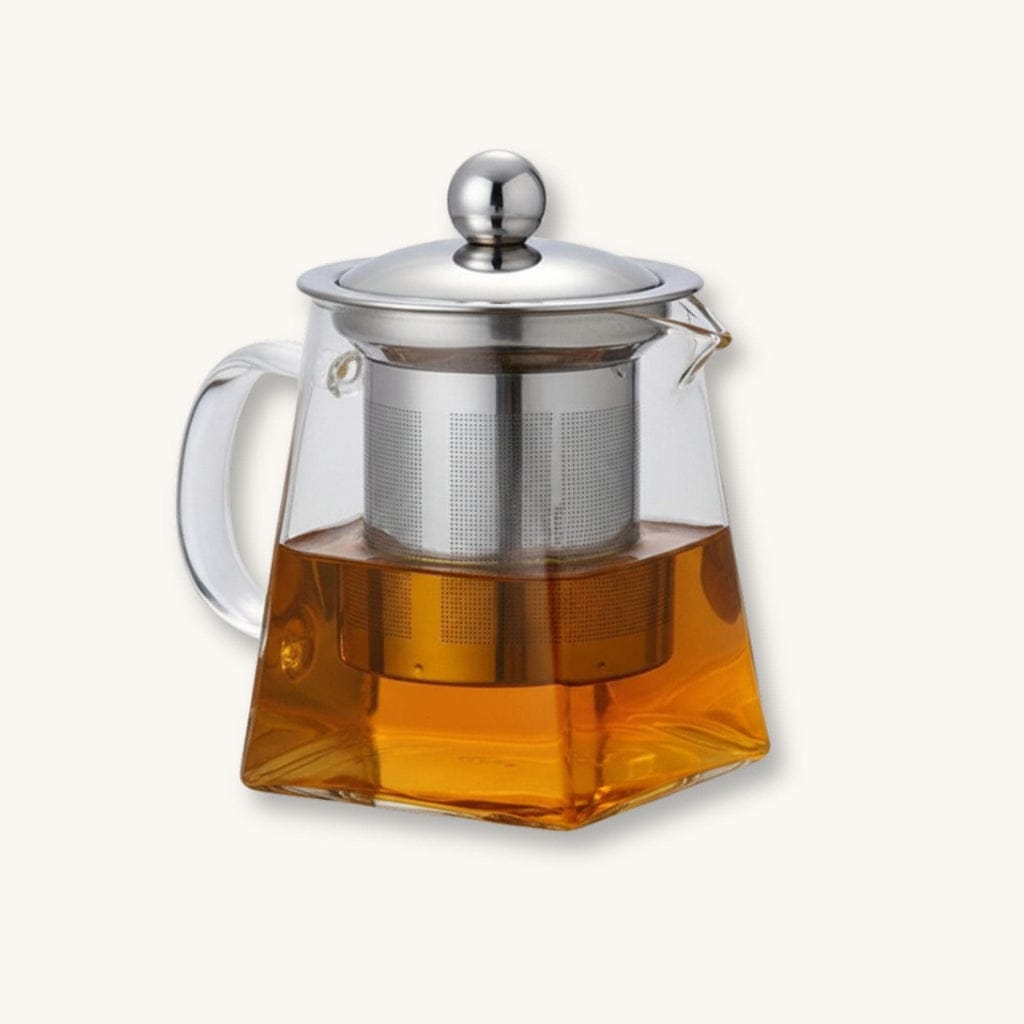 Théière Théière en Verre avec Infuseur Inox - Design Transparent & Élégant