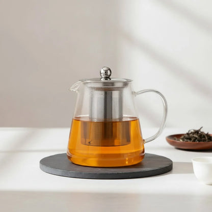 Théière Théière en Verre Borosilicate avec Infuseur Inox