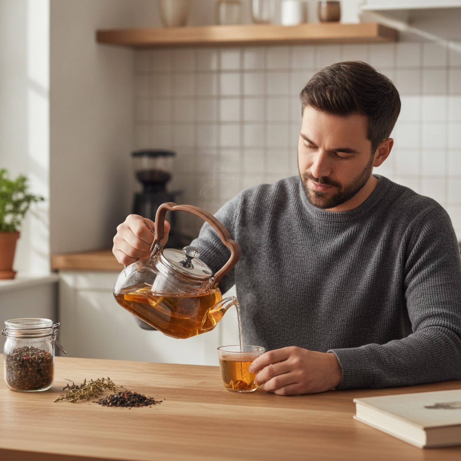 Théière Théière en Verre Borosilicate Résistante à la Chaleur - Design Élégant
