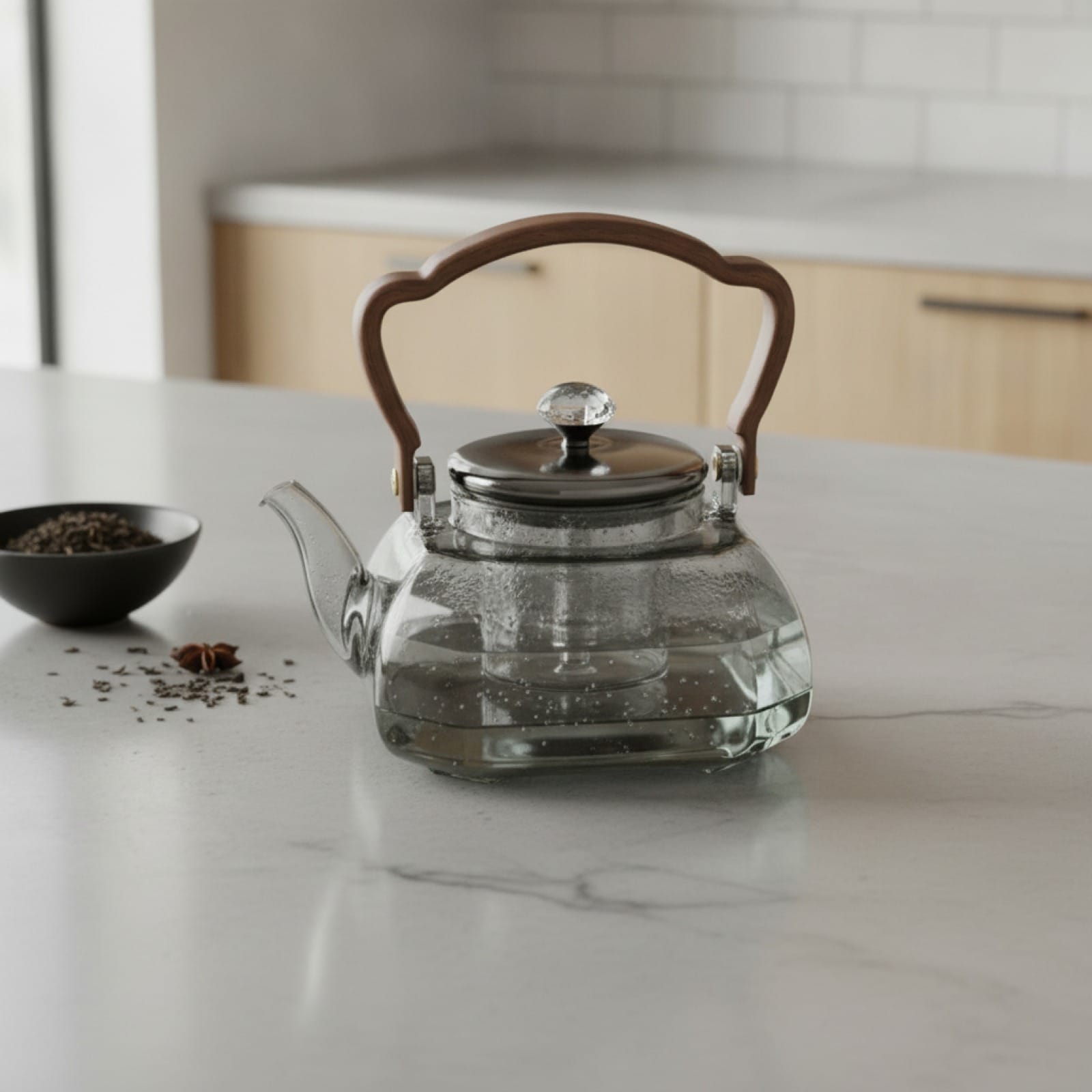 Théière Théière en Verre Borosilicate Résistante à la Chaleur - Design Élégant
