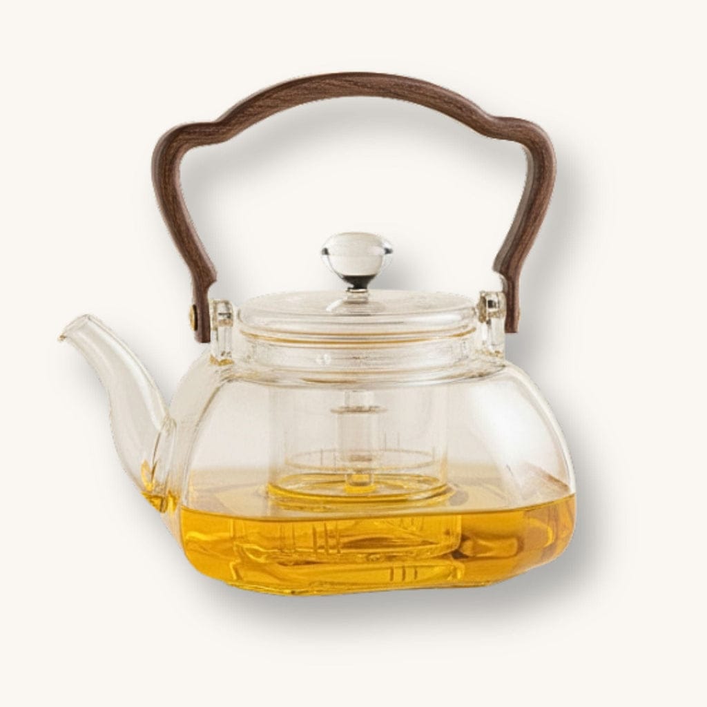 Théière Théière en Verre Borosilicate Résistante à la Chaleur - Design Élégant