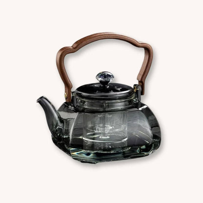 Théière Théière en Verre Borosilicate Résistante à la Chaleur - Design Élégant