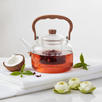 Théière Théière en verre design élégant –  thé raffiné 