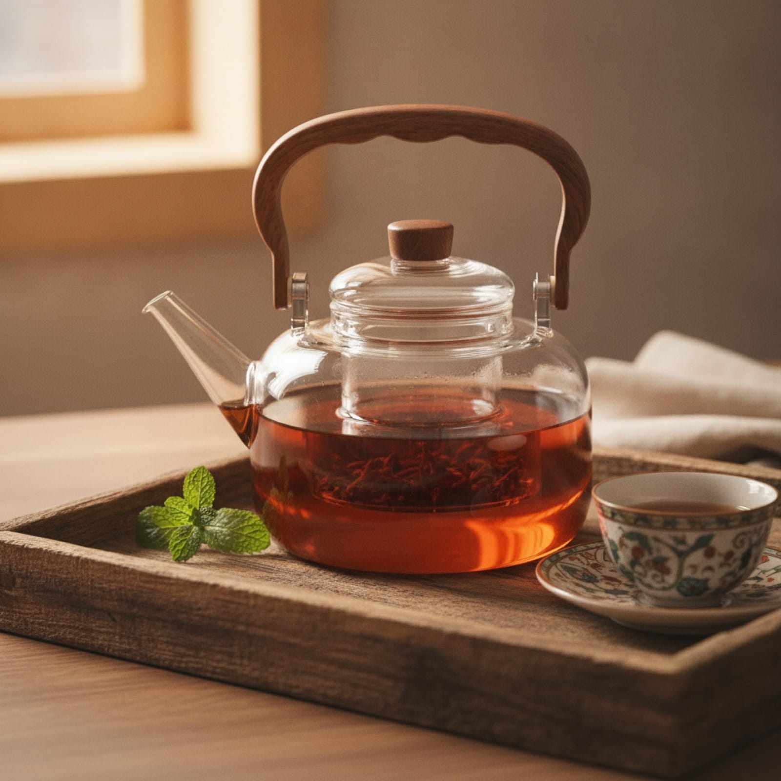 Théière Théière en verre design élégant –  thé raffiné 