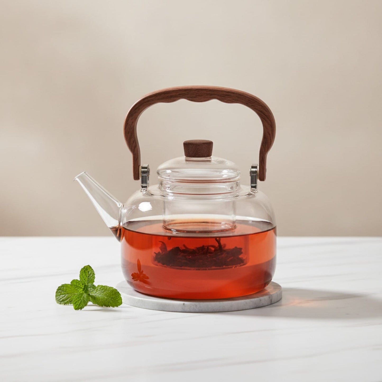 Théière Théière en verre design élégant –  thé raffiné 
