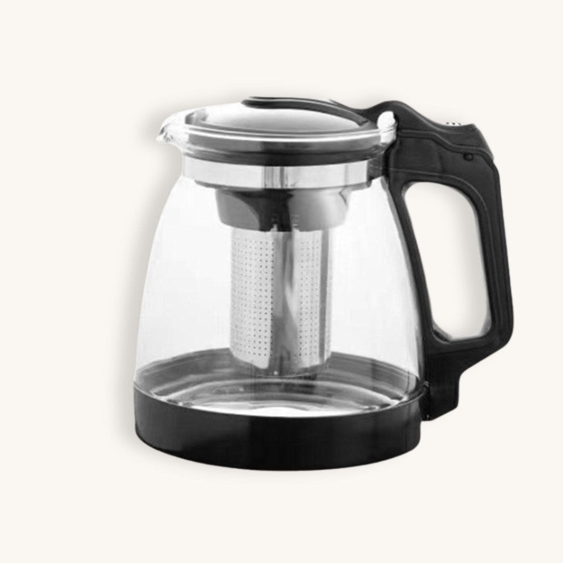 Théière Théière en Verre Design Moderne avec Poignée Noire