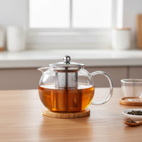Théière Théière en Verre Grande Capacité avec Infuseur - Idéale pour Thé en Vrac